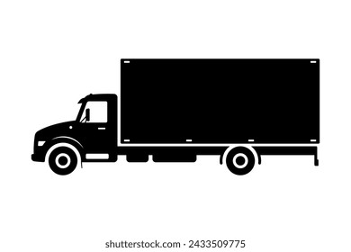 Truck icon. Black silhouette. Side view. Vector simple flat graphic illustration. Isolated object on a white background. Isolate.