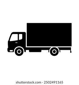 Truck icon. Black silhouette. Side view. Vector simple flat graphic illustration. Isolated object on white background. Isolate.