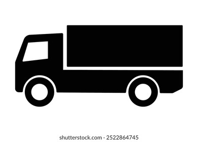 Truck icon. Black silhouette. Side view. Vector simple flat graphic illustration. Isolated object on white background. Isolate.