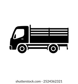 Truck icon. Black silhouette. Side view. Vector simple flat graphic illustration. Isolated object on white background. Isolate.