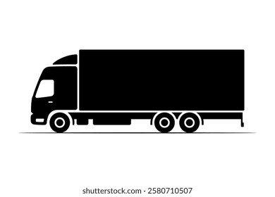 Truck icon. Black silhouette. Side view. Vector simple flat graphic illustration. Isolated object on white background. Isolate.