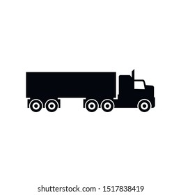 Truck icon, Black style. Isolated on white background