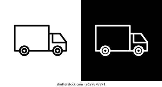 Icono de camión en formato de Vector negro