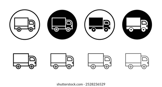 Truck icon Black and white outline vector