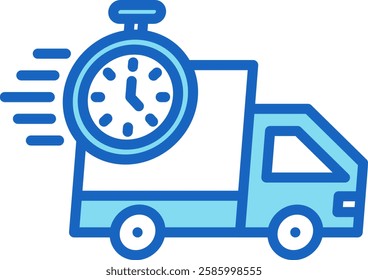 Truck Icon Blue Vector Illustration