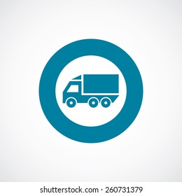 truck icon bold blue circle border, white background  