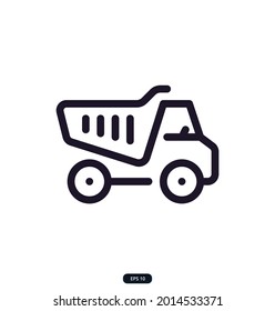 truck Icon. building, construction Elements and home repair tools icons.  Set for Web and App Include of Roller Brush, Trowel, Shovel, and Window. Vector illustration