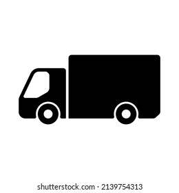 Truck icon. Cargo van. Black silhouette. Side view. Vector simple flat graphic illustration. Isolated object on a white background. Isolate.