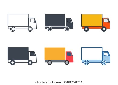 Truck icon collection with different styles. Delivery Truck icon symbol vector illustration isolated on white background