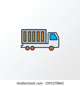 Truck icon colored line symbol. Premium quality isolated van element in trendy style.