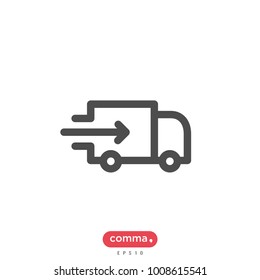 Truck icon, delivery vector symbol, van sign.