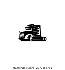 Truck icon design template. Trucksymbol logotype. A truck line art silhouette.
