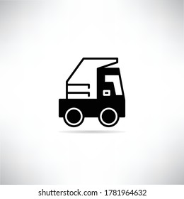 truck icon drop shadow on gray background