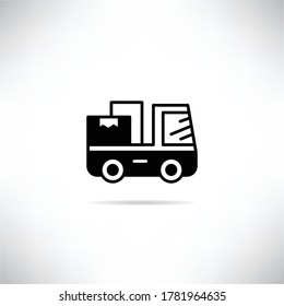 truck icon drop shadow on gray background
