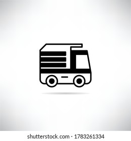 truck icon drop shadow on gray background