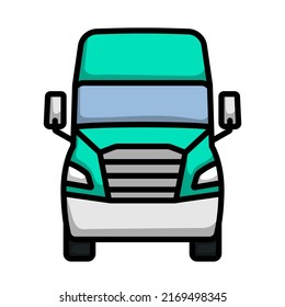 Truck Icon. Editable Bold Outline With Color Fill Design. Vector Illustration.