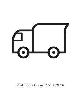 truck icon, editable stroke, line style