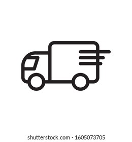 truck icon, editable stroke, line style