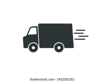 Truck icon. Fast delivery. Vector illustration.
