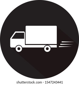 Truck icon. Fast shipping delivery truck flat vector icon for apps and websites.