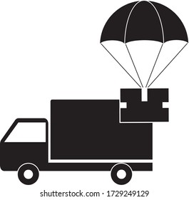 Truck icon. Fast shipping delivery truck flat vector icon for apps and websites.