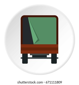 Truck icon in flat circle isolated vector illustration for web
