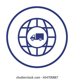 Truck icon. Flat design.