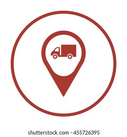 Truck  icon. Flat design.