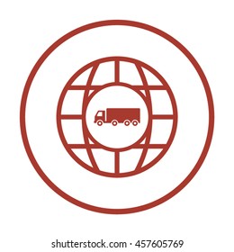 Truck  icon. Flat design.