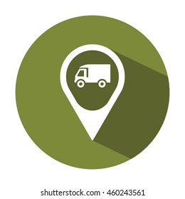 Truck  icon. Flat design.