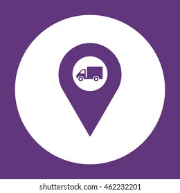 Truck  icon. Flat design.