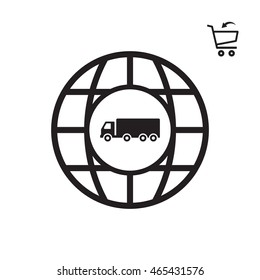 Truck  icon. Flat design.