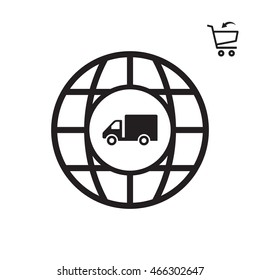 Truck icon. Flat design.
