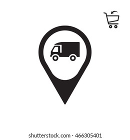 Truck  icon. Flat design.
