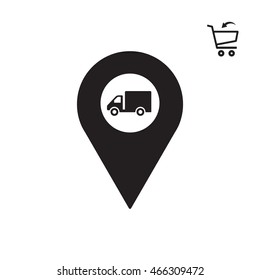 Truck  icon. Flat design.