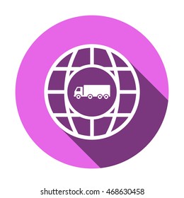 Truck  icon. Flat design.