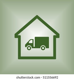 Truck  icon. Flat design.