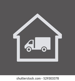Truck  icon. Flat design.