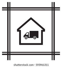 Truck  icon. Flat design.