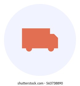 Truck icon - Flat design, glyph style icon - Colored enclosed in a circle