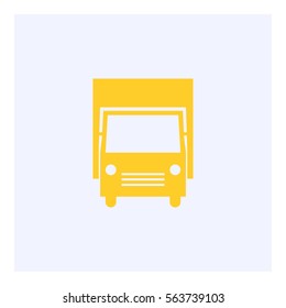 Truck icon - Flat design, glyph style icon - Colored enclosed in a square