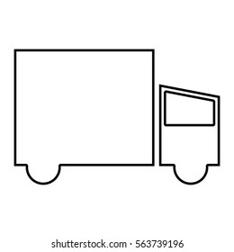 Truck icon - Flat design, glyph style icon - Outline black