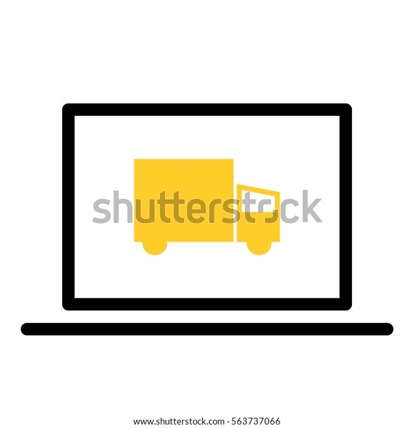 Truck icon - Flat design, glyph style icon -
Colored enclosed in a
computer