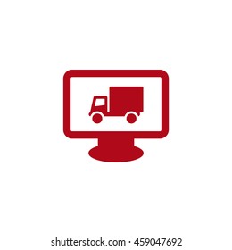 Truck Icon, flat design style