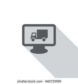 Truck Icon, flat design style
