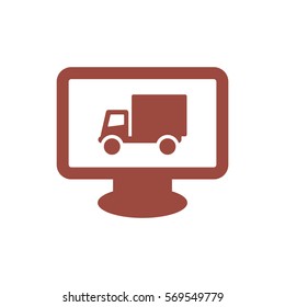 Truck Icon, flat design style