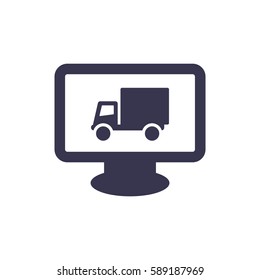 Truck Icon, flat design style