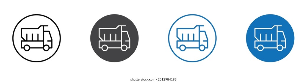 Truck icon flat editable icon mark set.