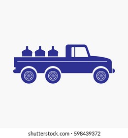 Truck Icon. Flat Isolated Graphic Vector Blue Symbol Design
