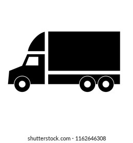 truck icon, flat sign transport vector illustration - transportation symbol concept